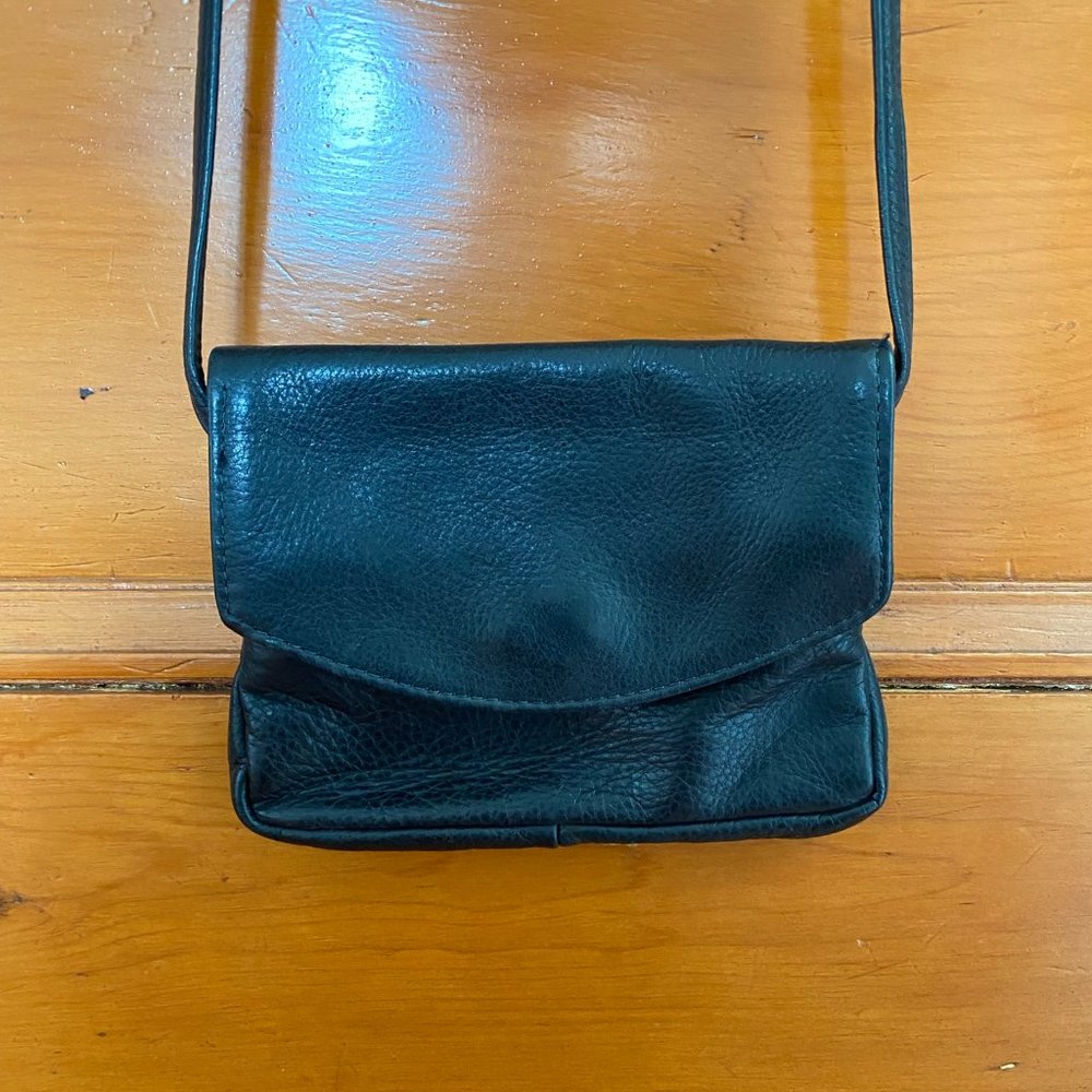 Black Leather Mini Shoulder Bag